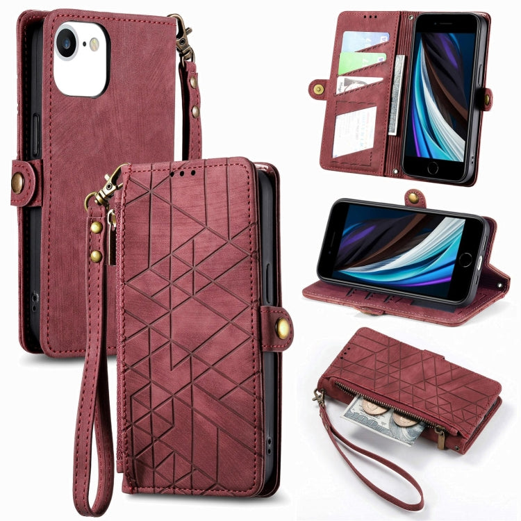 Geometric Zipper Wallet Side Buckle Leather Phone Case, For iPhone 12 Pro Max, For iPhone 12 / 12 Pro, For iPhone 11 Pro Max, For iPhone 11