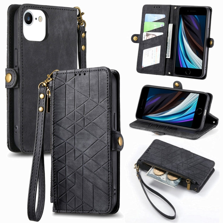 Geometric Zipper Wallet Side Buckle Leather Phone Case, For iPhone 12 Pro Max, For iPhone 12 / 12 Pro, For iPhone 11 Pro Max, For iPhone 11
