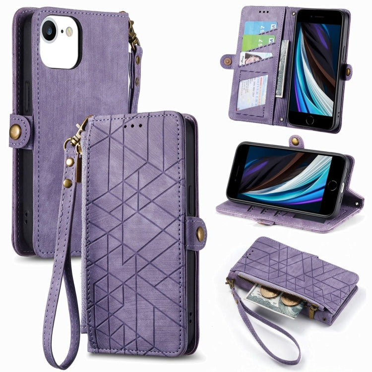 Geometric Zipper Wallet Side Buckle Leather Phone Case, For iPhone 12 Pro Max, For iPhone 12 / 12 Pro, For iPhone 11 Pro Max, For iPhone 11