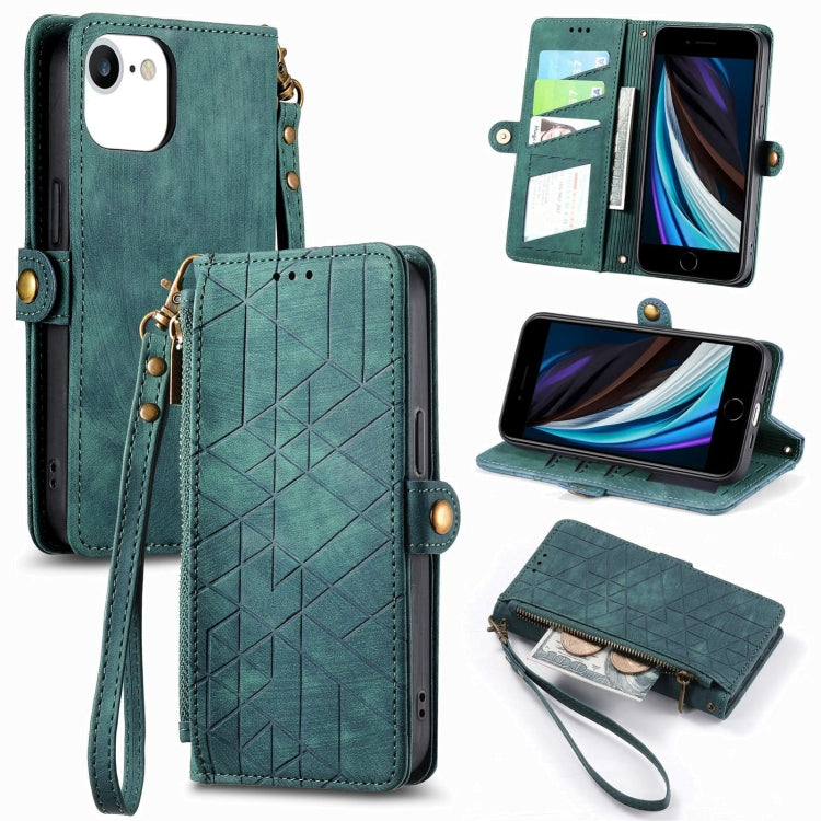 Geometric Zipper Wallet Side Buckle Leather Phone Case, For iPhone 12 Pro Max, For iPhone 12 / 12 Pro, For iPhone 11 Pro Max, For iPhone 11