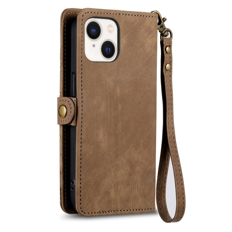 Geometric Zipper Wallet Side Buckle Leather Phone Case, For iPhone 14 Pro Max, For iPhone 13 Pro Max, For iPhone 13 Pro, For iPhone 13