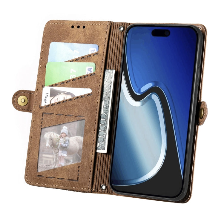 Geometric Zipper Wallet Side Buckle Leather Phone Case, For iPhone 14 Pro Max, For iPhone 13 Pro Max, For iPhone 13 Pro, For iPhone 13