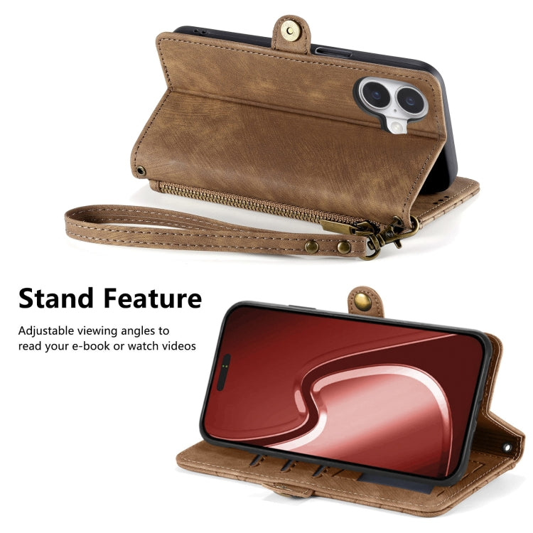 Geometric Zipper Wallet Side Buckle Leather Phone Case, For iPhone 15, For iPhone 14 Plus, For iPhone 14, For iPhone 14 Pro