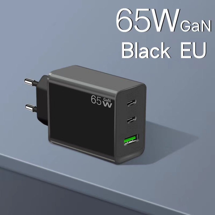 GaN PD65W Type-C x 2 + USB3.0 Laptop Adapter for Apple MacBook Series ,EU Plug, Type-C x 2 + USB3.0