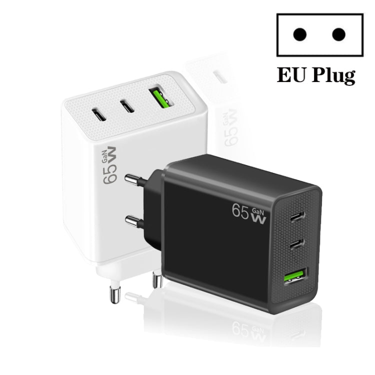 GaN PD65W Type-C x 2 + USB3.0 Laptop Adapter for Apple MacBook Series ,EU Plug, Type-C x 2 + USB3.0