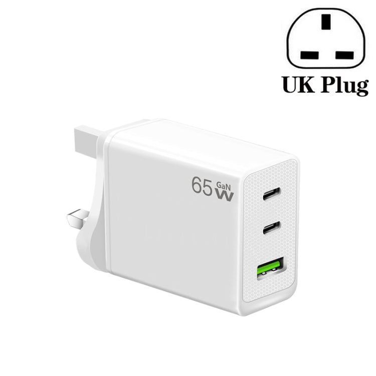 GaN PD65W Type-C x 2 + USB3.0 Laptop Adapter for Apple MacBook Series ,EU Plug