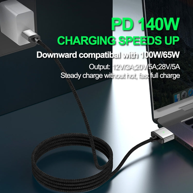 Câble de charge magnétique tressé en nylon ENKAY 140 W USB-C / Type-C vers MagSafe 3 avec indicateur LED pour MacBook 2 m, ENKAY Gris, ENKAY Bleu