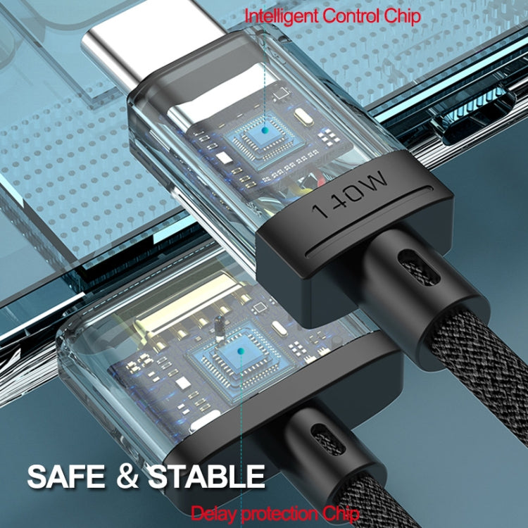 Câble de charge magnétique tressé en nylon ENKAY 140 W USB-C / Type-C vers MagSafe 3 avec indicateur LED pour MacBook 2 m, ENKAY Gris, ENKAY Bleu