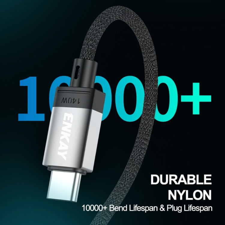 Câble de charge magnétique tressé en nylon ENKAY 140 W USB-C / Type-C vers MagSafe 3 avec indicateur LED pour MacBook 2 m, ENKAY Gris, ENKAY Bleu