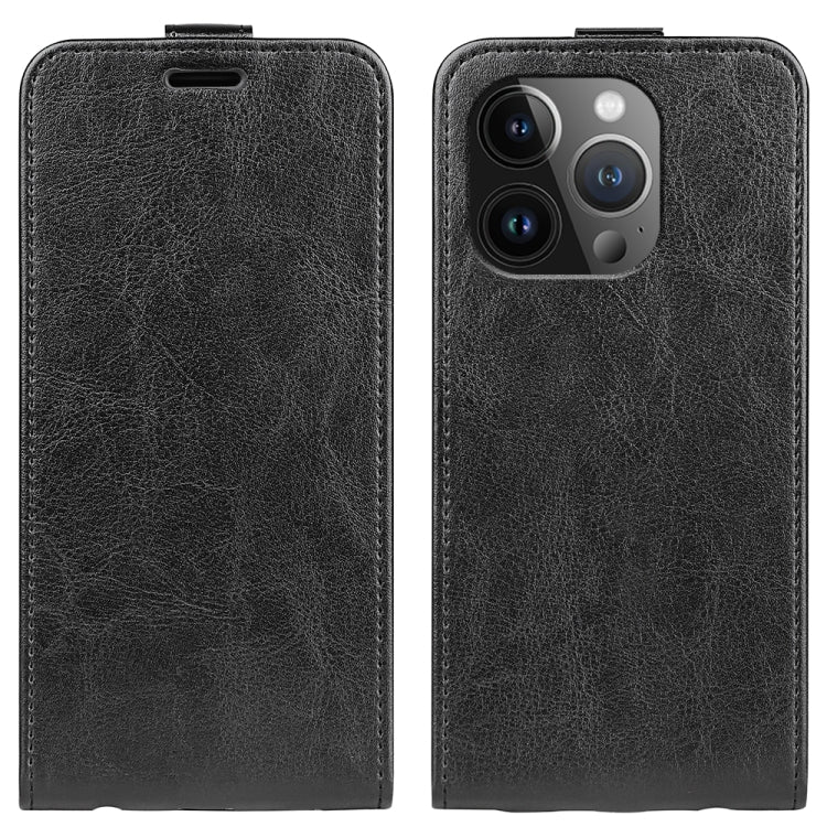 R64 Texture Single Vertical Flip Leather Phone Case, For iPhone 15 Pro, For iPhone 15 Plus, For iPhone 15