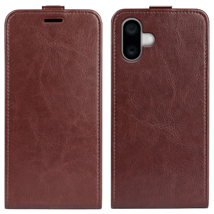 R64 Texture Single Vertical Flip Leather Phone Case, For iPhone 15 Pro, For iPhone 15 Plus, For iPhone 15