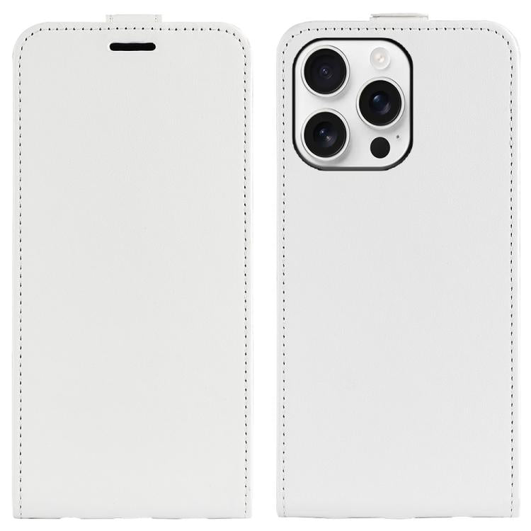 R64 Texture Single Vertical Flip Leather Phone Case, For iPhone 15 Pro, For iPhone 15 Plus, For iPhone 15