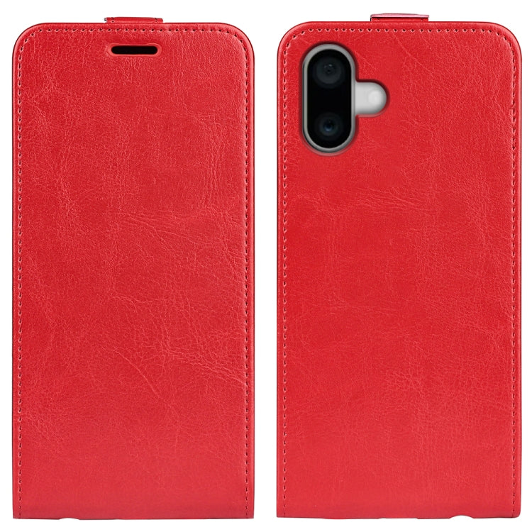 R64 Texture Single Vertical Flip Leather Phone Case, For iPhone 15 Pro, For iPhone 15 Plus, For iPhone 15