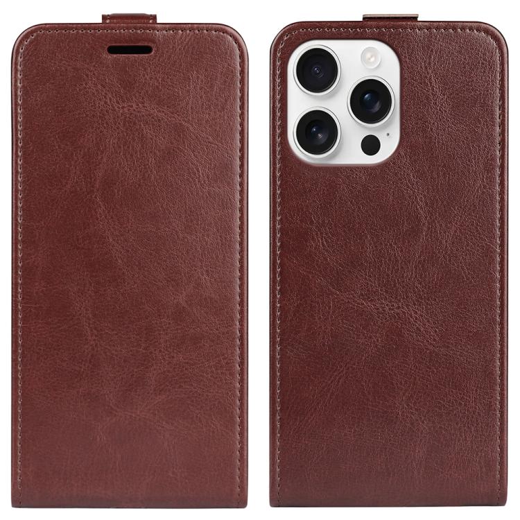 R64 Texture Single Vertical Flip Leather Phone Case, For iPhone 16 Pro Max, For iPhone 16 Pro, For iPhone 16 Plus, For iPhone 16, For iPhone 16e, For iPhone 15 Pro Max