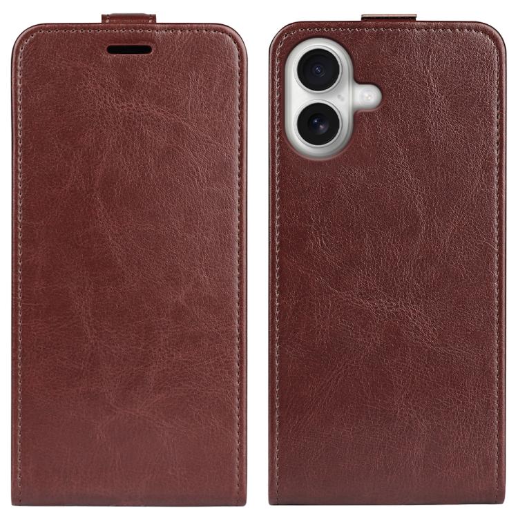 R64 Texture Single Vertical Flip Leather Phone Case, For iPhone 16 Pro Max, For iPhone 16 Pro, For iPhone 16 Plus, For iPhone 16, For iPhone 16e, For iPhone 15 Pro Max