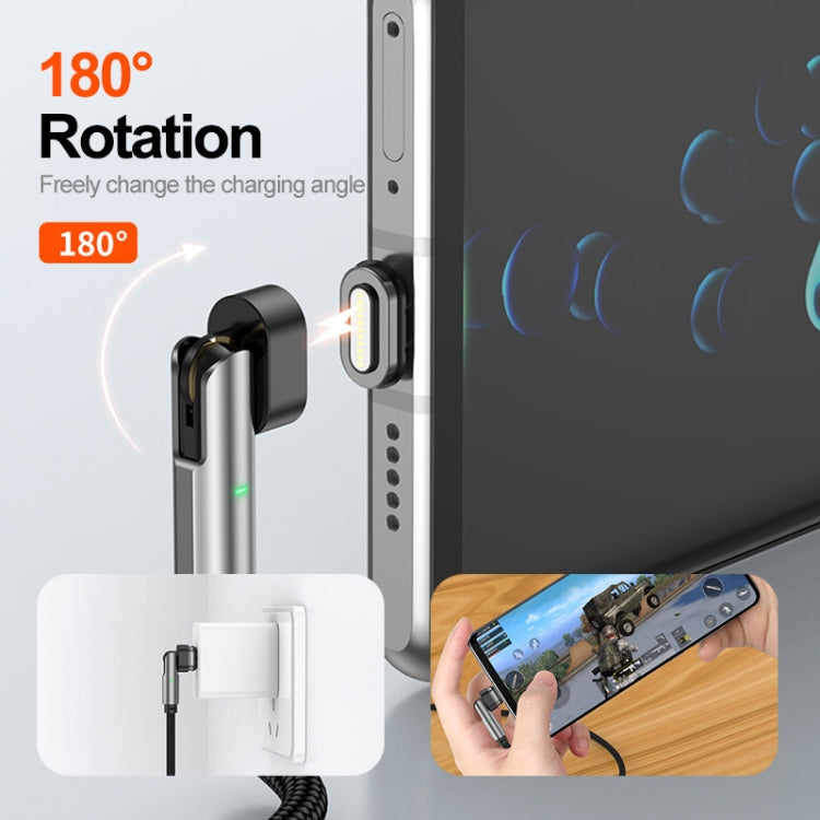 ENKAY 2 in 1 PD 100W / 27W 180 Degrees Rotation Magnetic Type-C / 8 Pin Fast Charging Data Cable with LED Light, 1m, 2m