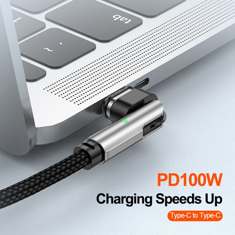 ENKAY 2 in 1 PD 100W / 27W 180 Degrees Rotation Magnetic Type-C / 8 Pin Fast Charging Data Cable with LED Light, 1m, 2m