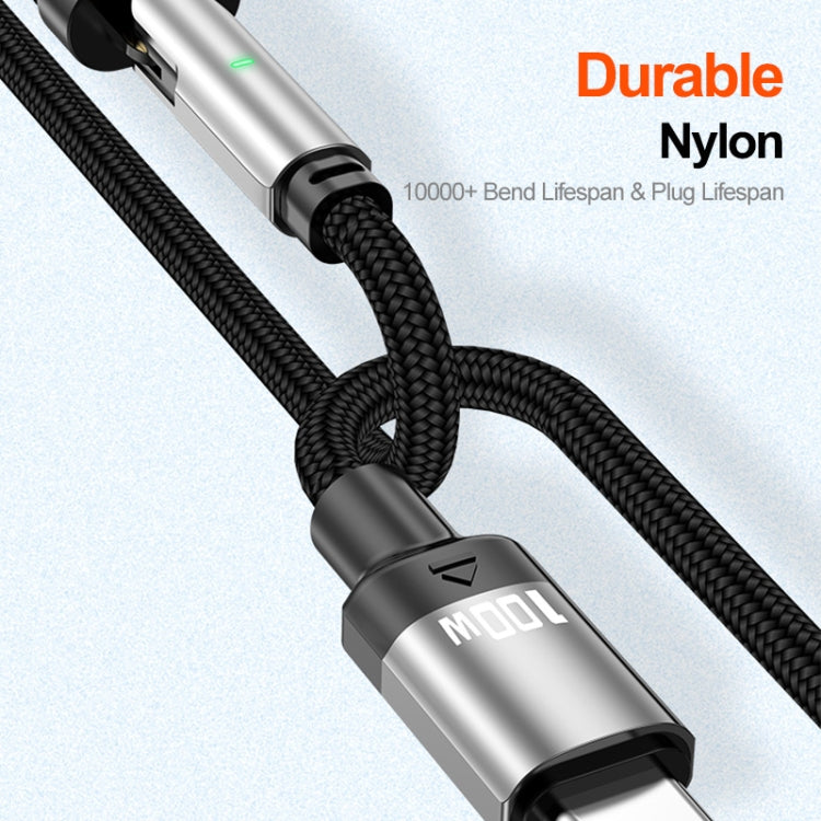 ENKAY 2 in 1 PD 100W / 27W 180 Degrees Rotation Magnetic Type-C / 8 Pin Fast Charging Data Cable with LED Light, 1m, 2m