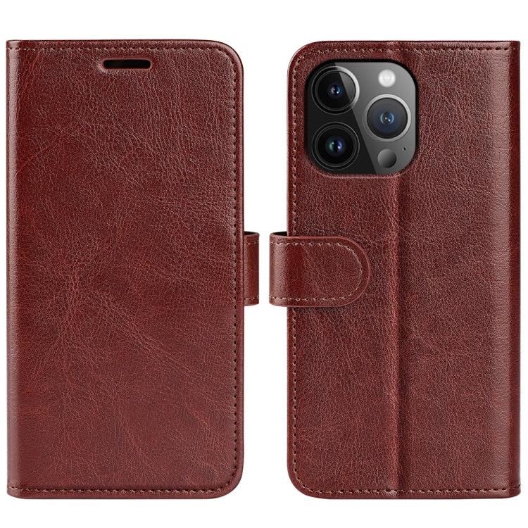 R64 Texture Horizontal Flip Leather Phone Case, For iPhone 15 Pro, For iPhone 15 Plus, For iPhone 15