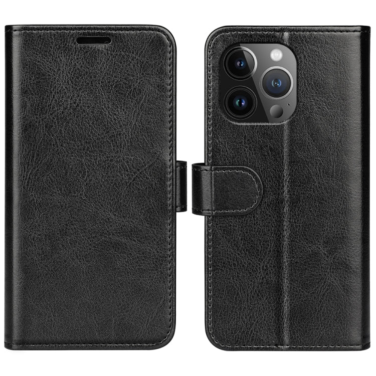 R64 Texture Horizontal Flip Leather Phone Case, For iPhone 15 Pro, For iPhone 15 Plus, For iPhone 15