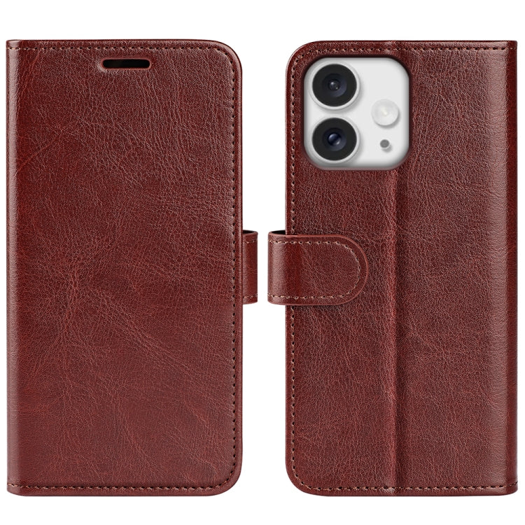 R64 Texture Horizontal Flip Leather Phone Case, For iPhone 16 Pro Max, For iPhone 16 Pro, For iPhone 16 Plus, For iPhone 16, For iPhone 16e, For iPhone 15 Pro Max