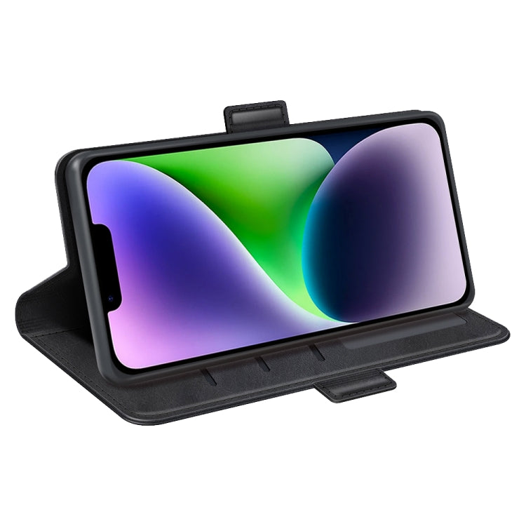 Dual-side Magnetic Buckle Horizontal Flip Leather Phone Case, For iPhone 15