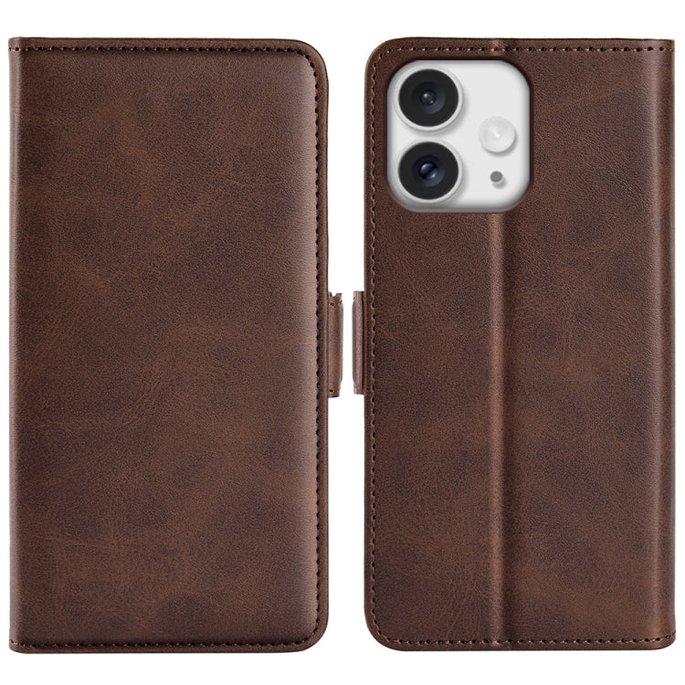 Dual-side Magnetic Buckle Horizontal Flip Leather Phone Case, For iPhone 16e, For iPhone 15 Pro Max, For iPhone 15 Pro, For iPhone 15 Plus