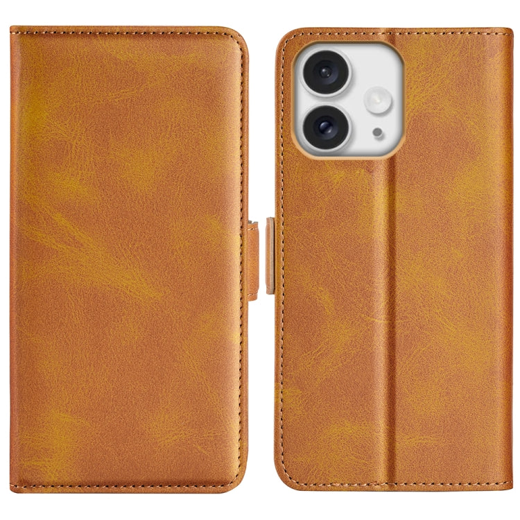 Dual-side Magnetic Buckle Horizontal Flip Leather Phone Case, For iPhone 16e, For iPhone 15 Pro Max, For iPhone 15 Pro, For iPhone 15 Plus