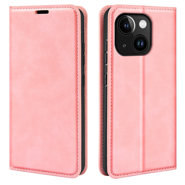 Retro-skin  Magnetic Suction Leather Phone Case, For iPhone 15