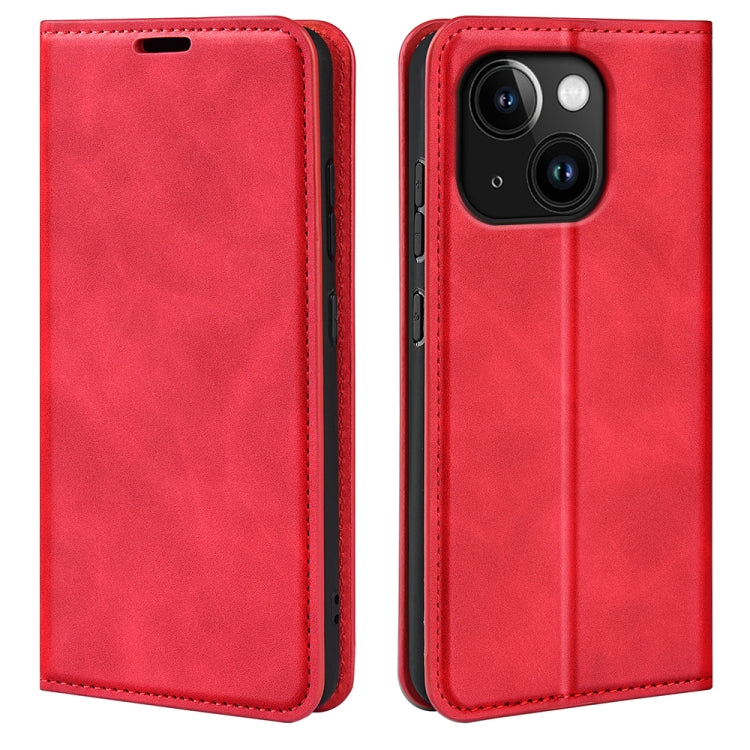 Retro-skin  Magnetic Suction Leather Phone Case, For iPhone 15