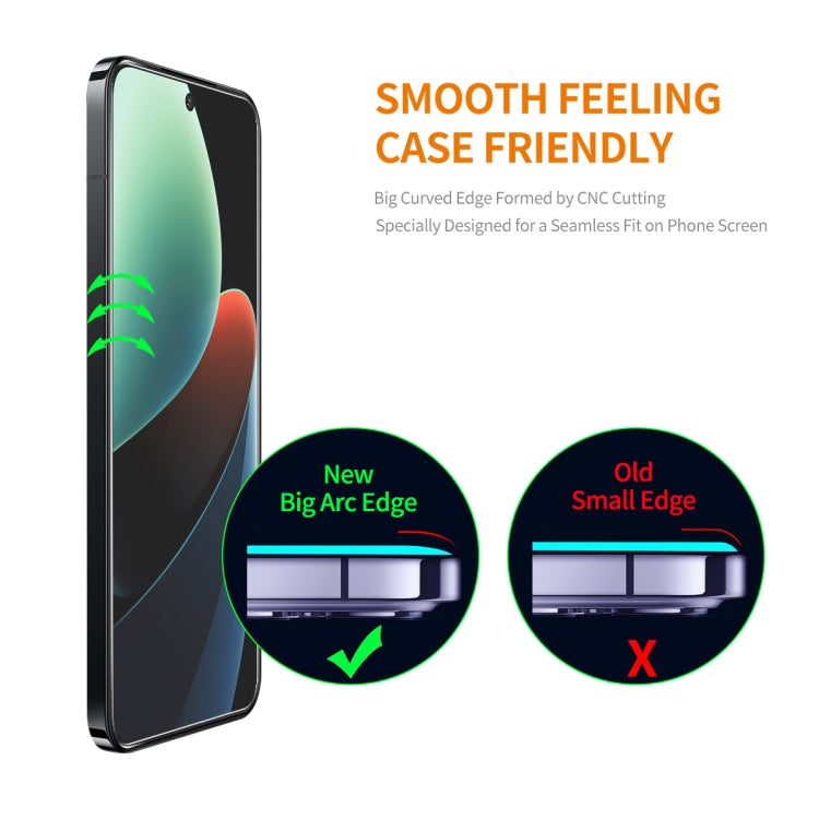 5pcs ENKAY Hat-Prince 0.26mm 9H 2.5D High Aluminum-silicon Tempered Glass Film, For Xiaomi 14, For Xiaomi Redmi 12, For Redmi 13C, For Redmi K70 / K70 Pro / K70E