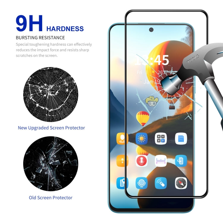 2pcs ENKAY Hat-Prince Full Glue High Aluminum-silicon Tempered Glass Film, For Xiaomi Redmi 12 5G Global, For Xiaomi Redmi 12, For Xiaomi Poco C51 4G, For Xiaomi Redmi A1+ / A2+ 4G, For Xiaomi Poco C50 4G