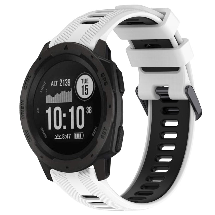 Sports Two-Color Silicone Watch Band, For Garmin Instinct, For Garmin Fenix 6 Solar