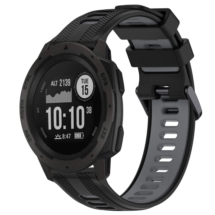 Sports Two-Color Silicone Watch Band, For Garmin Instinct, For Garmin Fenix 6 Solar