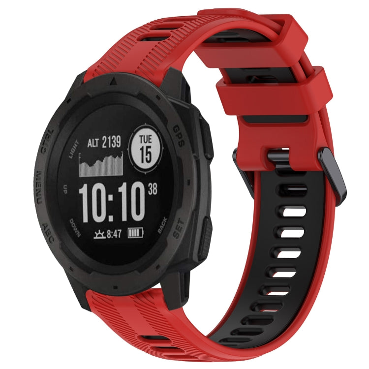 Sports Two-Color Silicone Watch Band, For Garmin Instinct, For Garmin Fenix 6 Solar