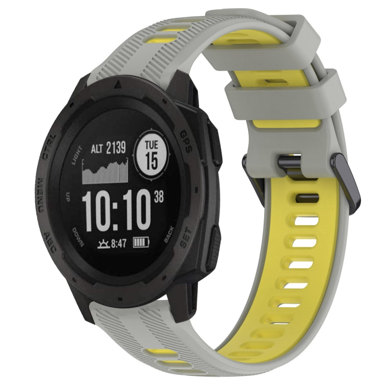 Sports Two-Color Silicone Watch Band, For Garmin Instinct, For Garmin Fenix 6 Solar