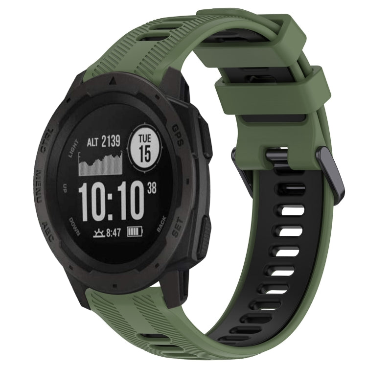Sports Two-Color Silicone Watch Band, For Garmin Instinct, For Garmin Fenix 6 Solar