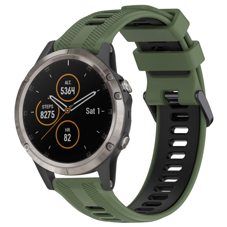 Sports Two-Color Silicone Watch Band, For Garmin Fenix 5, For Garmin Fenix 5 Plus