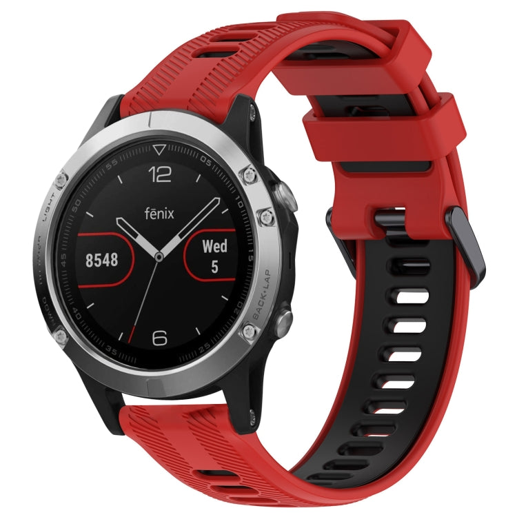 Sports Two-Color Silicone Watch Band, For Garmin Fenix 5, For Garmin Fenix 5 Plus