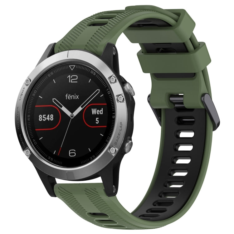 Sports Two-Color Silicone Watch Band, For Garmin Fenix 5, For Garmin Fenix 5 Plus