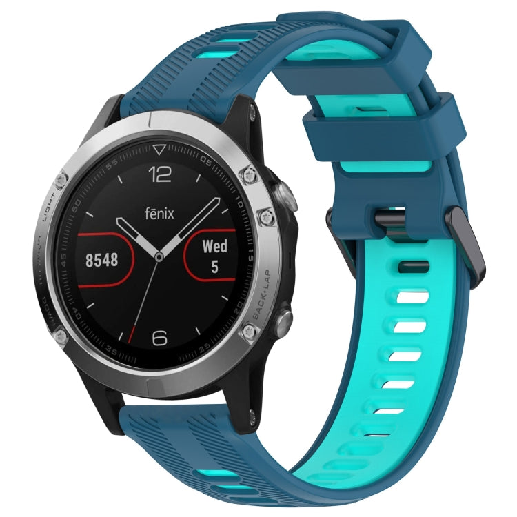 Sports Two-Color Silicone Watch Band, For Garmin Fenix 5, For Garmin Fenix 5 Plus