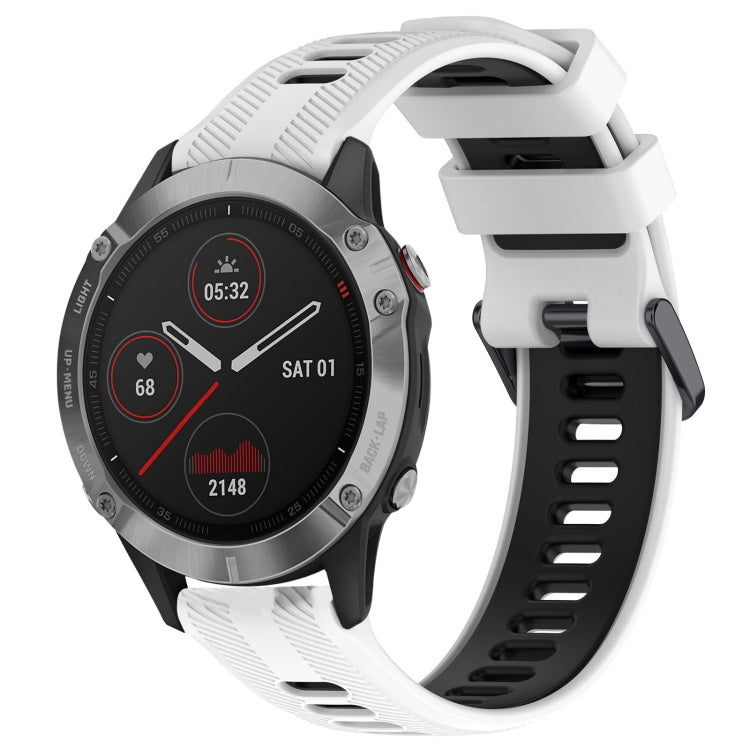 Sports Two-Color Silicone Watch Band, For Garmin Instinct, For Garmin Fenix 6 Solar