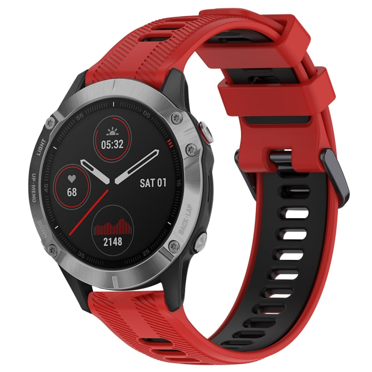Sports Two-Color Silicone Watch Band, For Garmin Instinct, For Garmin Fenix 6 Solar