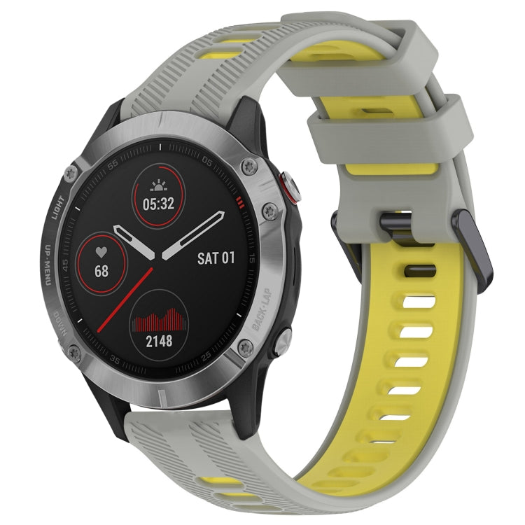 Sports Two-Color Silicone Watch Band, For Garmin Instinct, For Garmin Fenix 6 Solar
