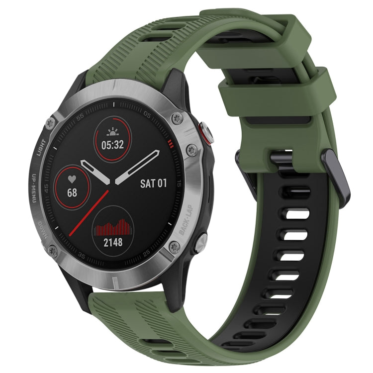 Sports Two-Color Silicone Watch Band, For Garmin Instinct, For Garmin Fenix 6 Solar