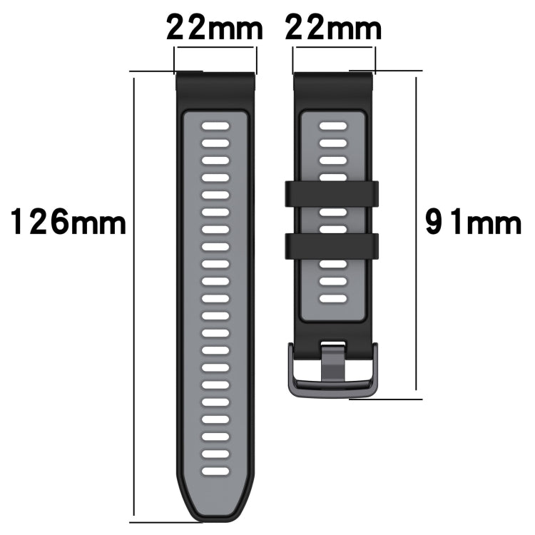 Sports Two-Color Silicone Watch Band, For Garmin Instinct, For Garmin Fenix 6 Solar