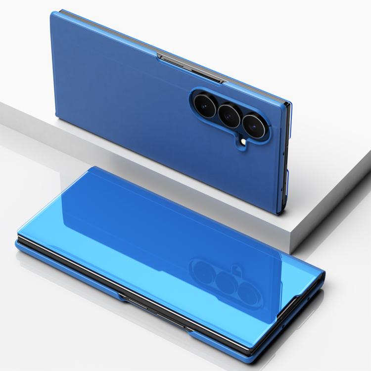 Plated Mirror Horizontal Flip Leather Phone Case with Holder, For Galaxy Z Fold8 5G, For Galaxy Z TriFold, For Galaxy Z Fold7, For Galaxy Z Fold6