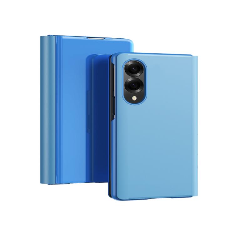 Plated Mirror Horizontal Flip Leather Phone Case with Holder, For Galaxy Z Fold8 5G, For Galaxy Z Fold8 Ultra 5G, For Galaxy Z TriFold, For Galaxy Z Fold7