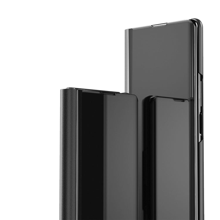 Plated Mirror Horizontal Flip Leather Phone Case with Holder, For Galaxy Z Fold6, For Galaxy Z Fold5 5G