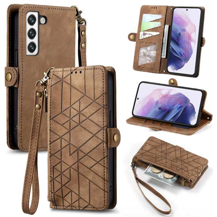 Geometric Zipper Wallet Side Buckle Leather Phone Case, For Samsung Galaxy A22 5G, For Samsung Galaxy S21 FE 5G, For Samsung Galaxy A32 4G, For Samsung Galaxy A72